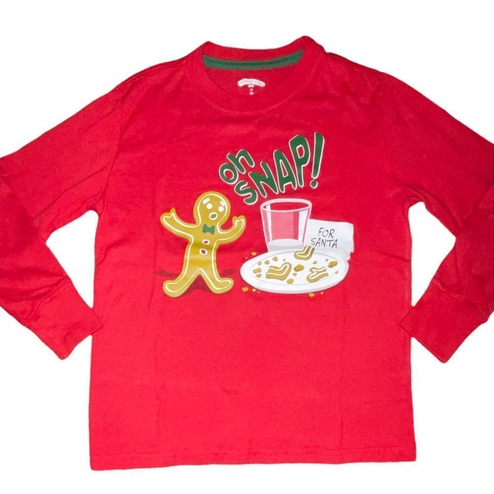 Holiday TIME Size 8 “Oh Snap” Christmas Long Sleeve Tee